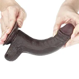 Фалоімітатор із присоскою LoveToy Sliding-Skin Dildo 7 17.5 см коричневий - мініатюра 5