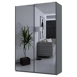 Шафа-купе Doros G-Caiser 2 дзеркала/3 частини 160х60х240 см Графітовий (42005021) - мініатюра 6