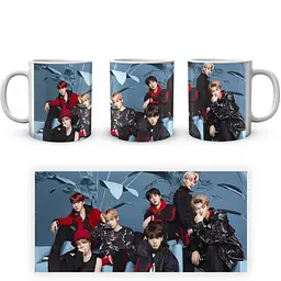 Кухоль GeekLand Bangtan Boys BTS Синій фон з рослинами CP 04.472.263 330 мл білий - мініатюра 3