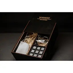 Подарунковий набір Whiskey Stones камені для віскі 9 штук + інструкція + щипці + мішечок для зберігання + 2 склянки - мініатюра 4