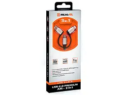 Кабель REAL-EL USB 2.0 AM to 3in1 1.0m Premium Black (EL123500035) - мініатюра 4