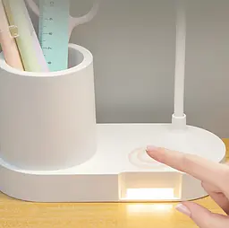 Настільна LED лампа з гнучкою ніжкою та утримувачем сенсорне керування USB-живлення Білий - мініатюра 4