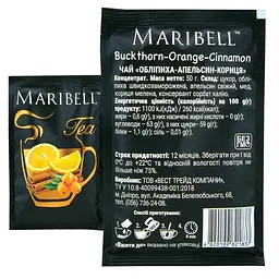 Чай концентрат Maribell Обліпиха-апельсин-кориця помаранчевий 50 г - мініатюра 2
