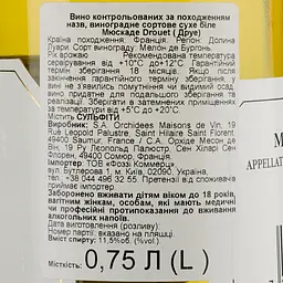 Вино Drouet Freres Muscadet, біле, сухе, 0,75 л - мініатюра 3