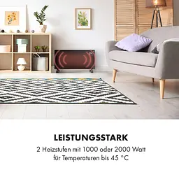 Конвекторний обігрівач Klarstein Bornholm Smart WiFi 2000 Вт чорний (10034391)  - мініатюра 4