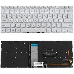 Клавіатура для ноутбука ASUS (X409 series) rus, silver, без фрейма, підсвітка клавіш
