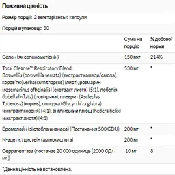 Комплекс для очищення органів дихання Solaray Total Cleanse Respiratory 60 капсул (2023-10-2409) - мініатюра 2