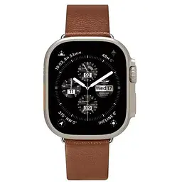 Шкіряний ремінець Spigen Enzo Classic Brown для Apple Watch 49mm/45mm/44mm (AMP06927) - мініатюра 2