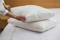 Подушка Ecotton 50х70 см Ecofill Premium антиалергенна з кантом біопух біла в чохлі для зберігання White (25070) - мініатюра 9