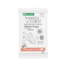 Беззернові ласощі для білих собак Nature's Protection SC White Dogs Clear Vision з лососем, 110 г