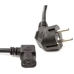 Кабель живлення PowerPlant Cu 3x1.5мм2, 2м, кутовий