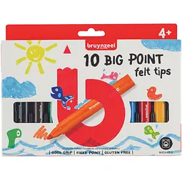 Набір дитячих кольорових фломастерів BIG POINT 10кол. Bruynzeel