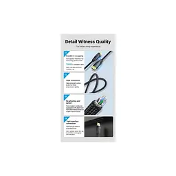 Кабель мультимедійний DisplayPort M to DisplayPort M 1.0m 8K60Hz black Vention (HCCBF) - мініатюра 6