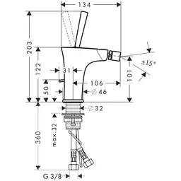 Змішувач для біде Hansgrohe Pura Vida 15270000 Хром - мініатюра 2
