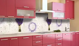 Кухонний фартух Лавандова гармонія вінілова наклейка для кухні ПВХ Квіти Фіолетовий Happy Pocket Z181339 - мініатюра 2