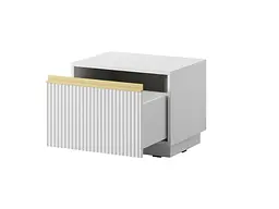 Тумба приліжкова Perfect Home Роял / Royal S54 з 1 шухлядою Білий (PFH-091297) - мініатюра 2