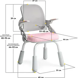 Дитяче крісло Mealux Neo Air Static Pink Grey (Y-306 KPG) - мініатюра 2