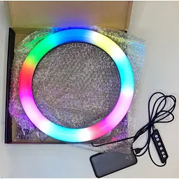 Кільцева світлодіодна лампа RGB 30 см із кріпленням для телефону - мініатюра 3