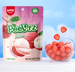 Желейні цукерки Amos Peelerz Peelable Gummy Lychee 170г - мініатюра 6