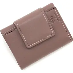 Портмоне шкіряне, глянець, пудра GRANDE PELLE 10х7.5х1.5 см acs0032103
