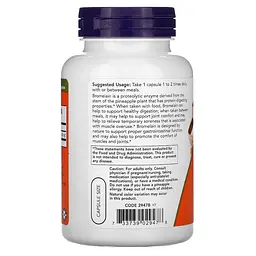 Натуральна добавка NOW Bromelain 500 mg, 120 вегакапсул - мініатюра 3