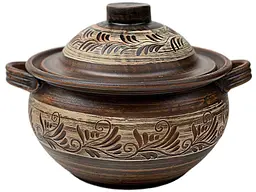 Кашник СЛОВ'ЯНОЧКА 3л з ручками гончарний ангоб 31431