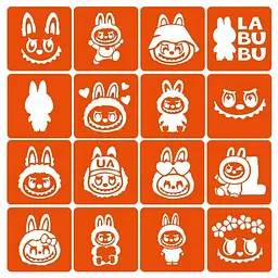 Набір трафаретів для біо-тату Labubu labubu _simple-16