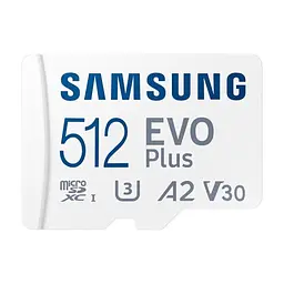 Карта пам'яті Samsung 512 GB microSDXC Class 10 UHS-I U3 V30 A2 EVO Plus+SD Adapte (MB-MC512SA/EU)
