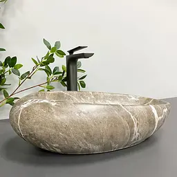 Умивальник VBI Vicenza brown stone matt накладний VBI-014802, Коричневий - мініатюра 3