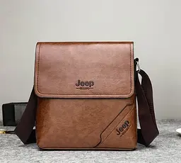 Сумка чоловіча через плече планшет крос-боді Jeep Світло-коричнева (684СК) - мініатюра 2