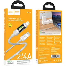 Дата кабель Hoco U126 Lantern 2.4A USB to Lightning (1.2m) Gray - мініатюра 5