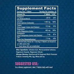 Комплекс мінералів з вітаміном D3 Haya Labs Calcium Magnesium & Zinc with Vitamin D 90 таблеток - мініатюра 3