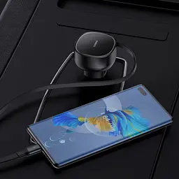 АЗП Baseus Enjoyment Pro 60W (USB) + Retractable Type-C Cable - мініатюра 4