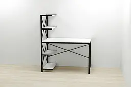 Комп'ютерний стіл Ferrum-decor Джек 75x140x60 Чорний ДСП Білий (FRD-104400) - мініатюра 2