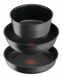 Tefal Набір посуду Tefal Ingenio Inspiration, 6предметів, алюміній, скло, бакеліт, чорний - мініатюра 2