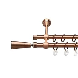 Карниз Orvit Меркурія металевий дворядний литий гладка труба кільце металеве Мідь 16\16 мм 160 см (00-00019638)