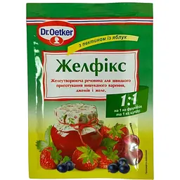 Желфікс Dr. Oetker желююча суміш 1:1 з пектином для варення, джему, желе з фруктів і ягід 20 г
