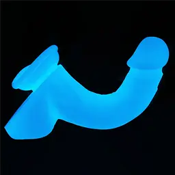 Неоновий фалоімітатор LoveToy Lumino Play 23 см блакитний - мініатюра 5