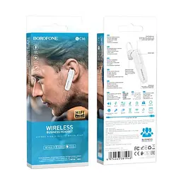 Bluetooth-гарнітура бездротова Borofone BC36 білий - мініатюра 4