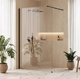 Душова стінка Rea Flexi Walk-In 90x195 transparent black KPL-K99166 - мініатюра 5
