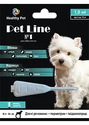 Краплі проти зовнішніх паразитів для собак Healthy Pet Line №1 від 4 до 10 кг 209151