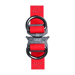 Шлея для собак WAUDOG Waterproof з QR-паспортом М Ш 20 мм Д 50-80 см червона (27653) - мініатюра 2