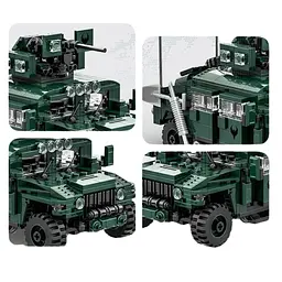 Конструктор Wange військовий автомобіль Hummer Humvee з кулеметом військова техніка, 518 деталей - мініатюра 3