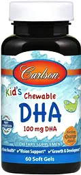 Омега 3 для дітей Carlson Kids Chewable DHA 100 мг 60 капс апельсин