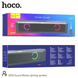 Акустика-колонка Hoco DS31 Sound Blaster gharing speaker RGB бездротова 6 ватів - мініатюра 7