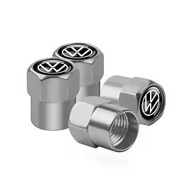 Ковпак вентиля колеса Volkswagen VW 4 шт Тюнінг Сірі - мініатюра 2
