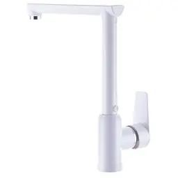 Змішувач для кухні Plamix Mario-017 з підведенням white PM0608, Білий - мініатюра 2