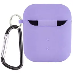 Силіконовий футляр з мікрофіброю для навушників Airpods 1/2 Бузковий / Dasheen - мініатюра 2