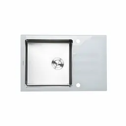 Кухонна мийка Platinum Handmade White Glass 780x510x200, Білий