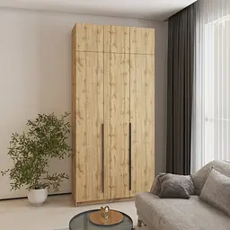 Шафа 3-дверна з антресоллю MebelStar Оскар ДСП BL-B, блок шухляд 120x52x260 см Дуб тахо (MBS-4908)